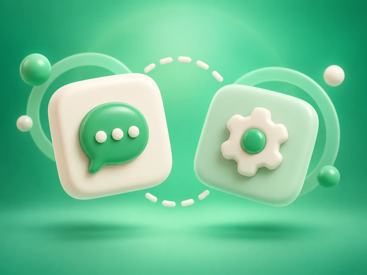 3D clay illustration of two billing cards side by side with a chat bubble and a gear